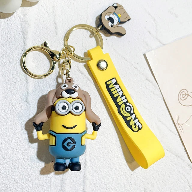 Anime Minions Keychain12 Chinese Zodiac Series Cute Cartoon Child Toy Key Ring School Bag Car Key Accessories Gift