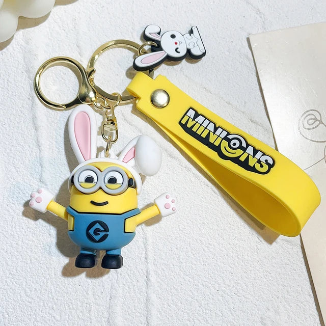 Anime Minions Keychain12 Chinese Zodiac Series Cute Cartoon Child Toy Key Ring School Bag Car Key Accessories Gift