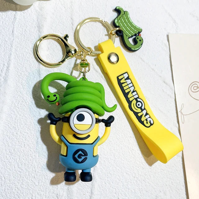 Anime Minions Keychain12 Chinese Zodiac Series Cute Cartoon Child Toy Key Ring School Bag Car Key Accessories Gift