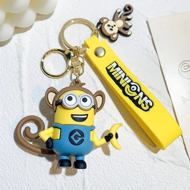 Anime Minions Keychain12 Chinese Zodiac Series Cute Cartoon Child Toy Key Ring School Bag Car Key Accessories Gift