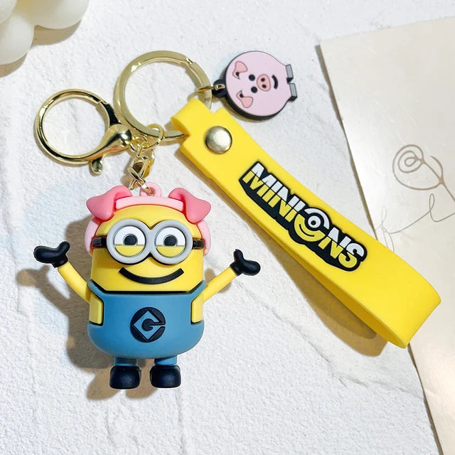 Anime Minions Keychain12 Chinese Zodiac Series Cute Cartoon Child Toy Key Ring School Bag Car Key Accessories Gift