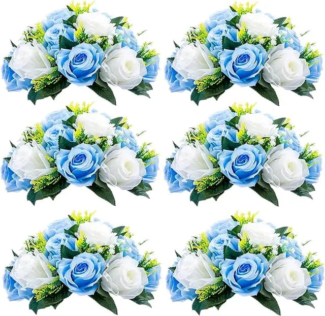 Blue Decoration Artificial Flower Wedding Holiday Kissing Flower Ball Flower Plate Dining Table Plate Party Festival