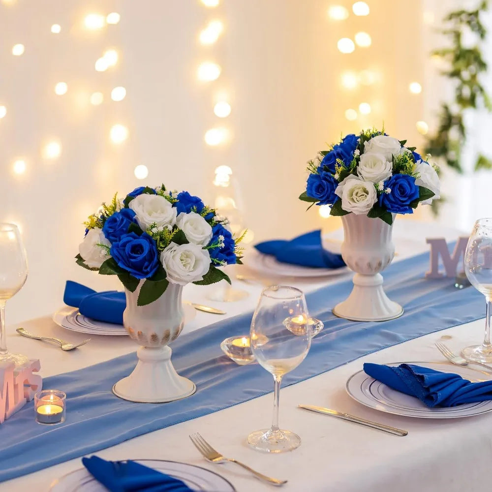 Blue Decoration Artificial Flower Wedding Holiday Kissing Flower Ball Flower Plate Dining Table Plate Party Festival