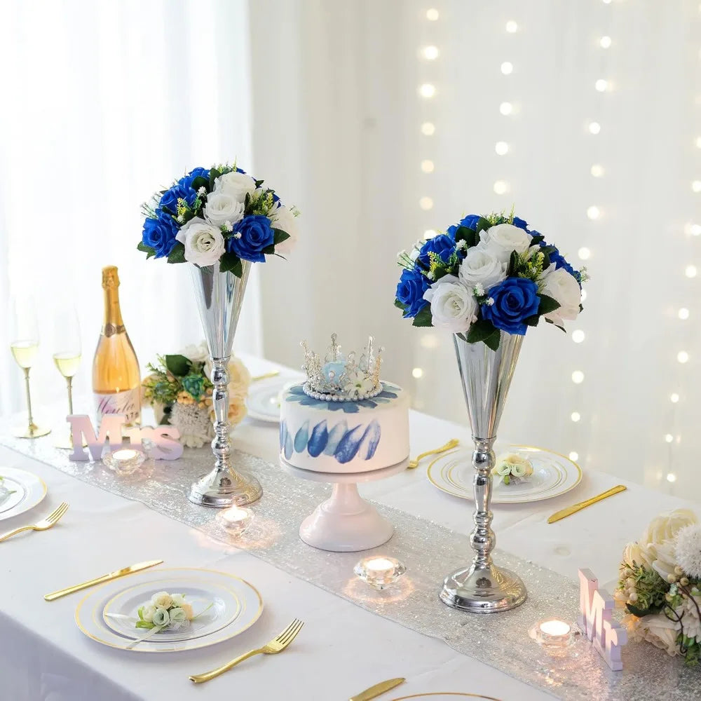 Blue Decoration Artificial Flower Wedding Holiday Kissing Flower Ball Flower Plate Dining Table Plate Party Festival