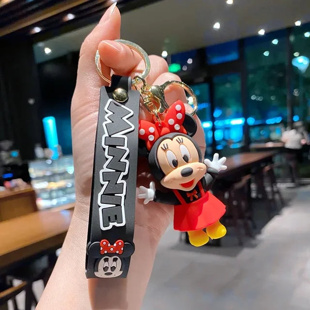 Cartoon Anime Disney Keychain Mickey Mouse Minnie Lilo & Stitch Keyring Key Chain