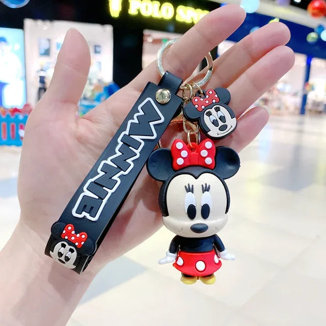 Cartoon Anime Disney Keychain Mickey Mouse Minnie Lilo & Stitch Keyring Key Chain