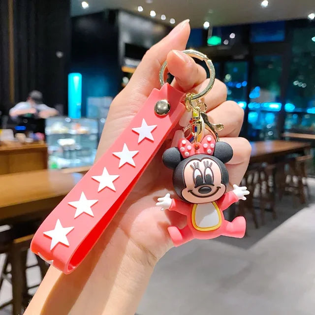 Cartoon Anime Disney Keychain Mickey Mouse Minnie Lilo & Stitch Keyring Key Chain