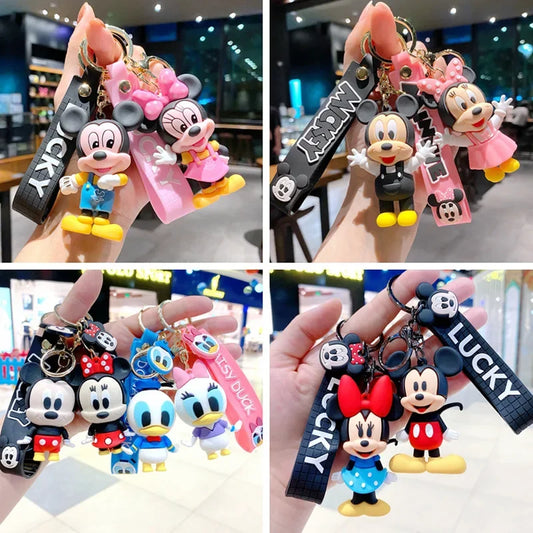 Cartoon Anime Disney Keychain Mickey Mouse Minnie Lilo & Stitch Keyring Key Chain