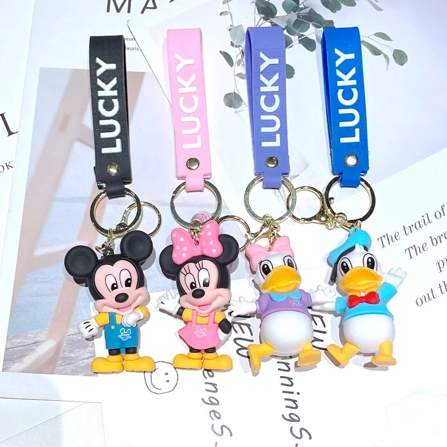 Cartoon Anime Disney Keychain Mickey Mouse Minnie Lilo & Stitch Keyring Key Chain