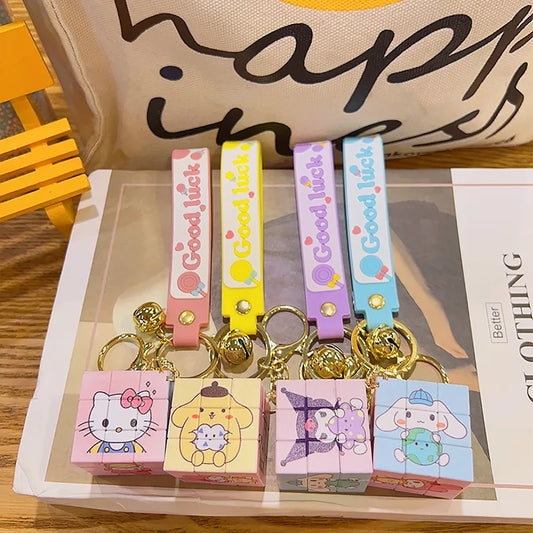 Cartoon Sanrio Rubik's Cube creative key chain wholesale Kulomi bag pendant doll cute key chain gift