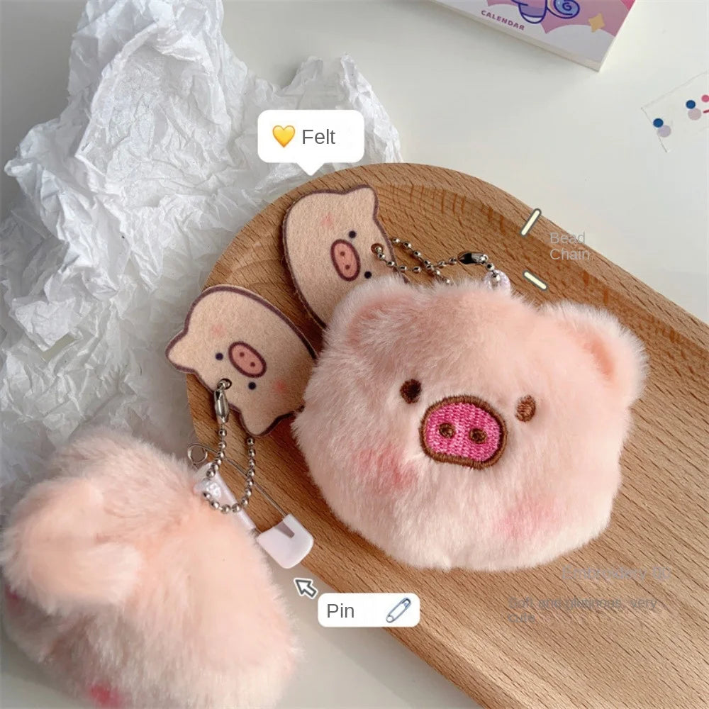 Cute Plush Cartoon Pig Head Pig Ass Doll Piggy Pin Student Bag Pendant Keychain