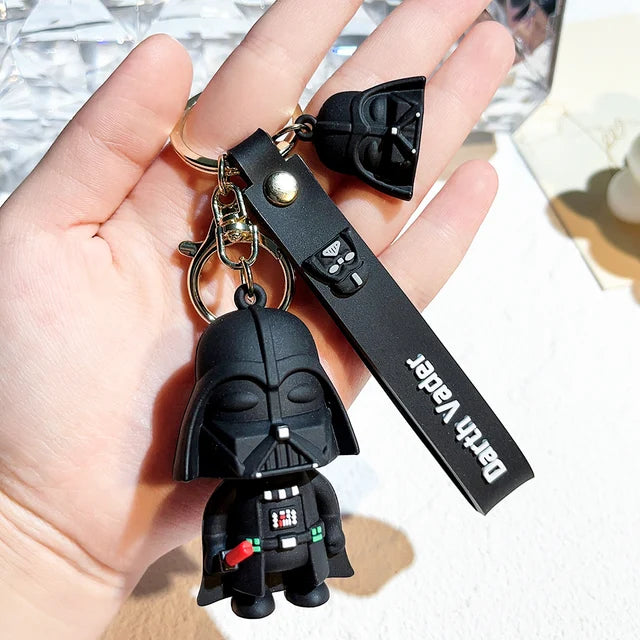 Disney Movie Star Wars Keychain Darth Vader Imperial Stormtrooper Yoda Baby Doll Keyrings Key Holder for Boys Gifts