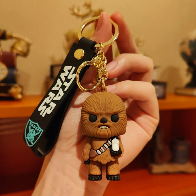 Disney Movie Star Wars Keychain Darth Vader Imperial Stormtrooper Yoda Baby Doll Keyrings Key Holder for Boys Gifts