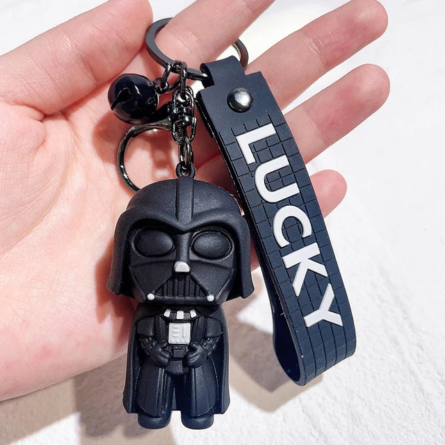 Disney Movie Star Wars Keychain Darth Vader Imperial Stormtrooper Yoda Baby Doll Keyrings Key Holder for Boys Gifts