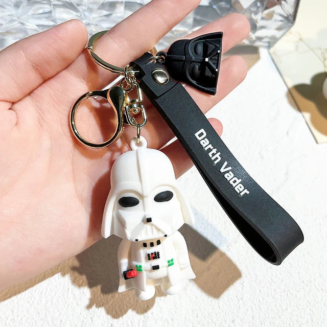 Disney Movie Star Wars Keychain Darth Vader Imperial Stormtrooper Yoda Baby Doll Keyrings Key Holder for Boys Gifts