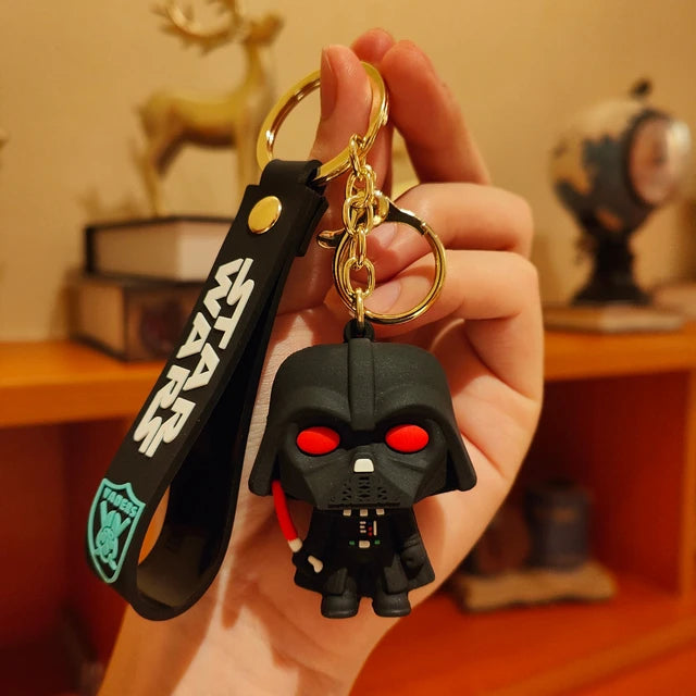 Disney Movie Star Wars Keychain Darth Vader Imperial Stormtrooper Yoda Baby Doll Keyrings Key Holder for Boys Gifts