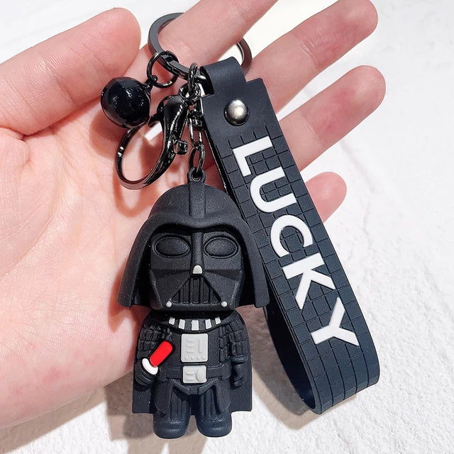 Disney Movie Star Wars Keychain Darth Vader Imperial Stormtrooper Yoda Baby Doll Keyrings Key Holder for Boys Gifts