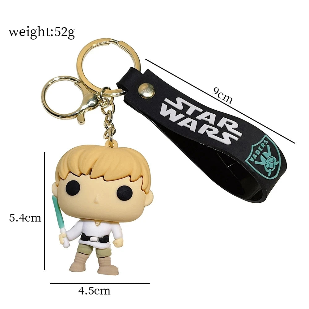 Disney Movie Star Wars Keychain Darth Vader Imperial Stormtrooper Yoda Baby Doll Keyrings Key Holder for Boys Gifts