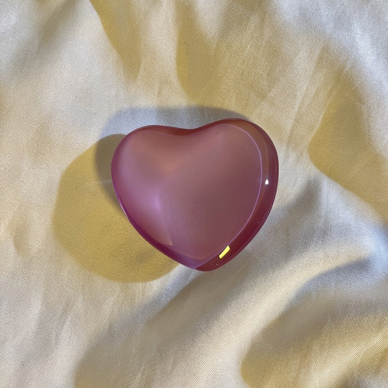 Candy colored heart-shaped stand three-dimensional heart-shaped crystal white stand cute small stand universal