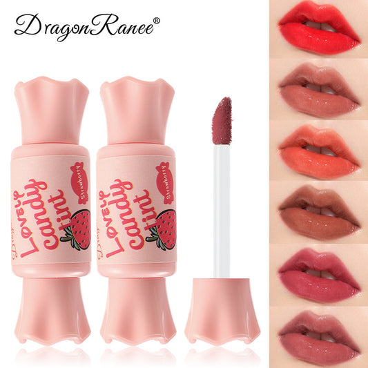 Dragonranee Mirror Pink Candy Lip Glaze Female Student Models Cute Waterproof Lipstick Dyed Lip Liquid