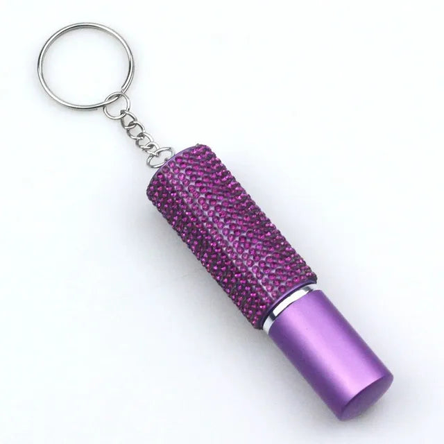 Empty Spray Tank Crystal Keychain Mini Reusable Portable Edc Outdoor Safety Protection Self Defense Keychain Accessories Travel