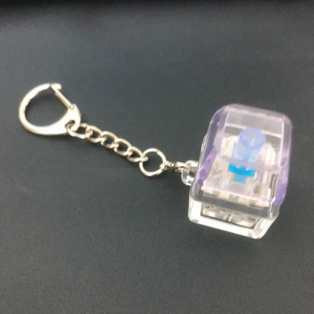 Fingertip Button Keychain Fidget Toy LED Keyboard Key Cap Key Chain Mechanical Switch Keyring Stress Relief Gadget