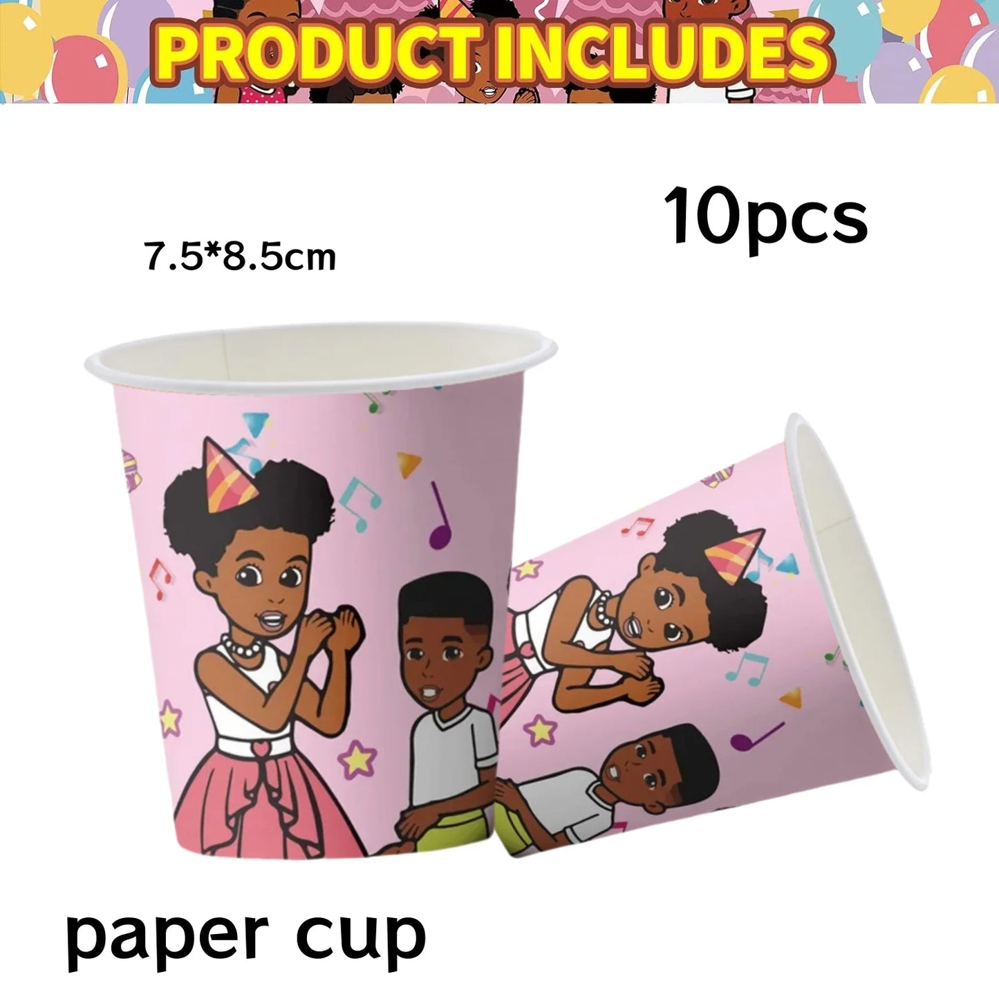 Gracie Corner Birthday Party Decoration Black Girl Disposable Tableware Tablecloth Plate Cup Kids Girls favors Party Supplies