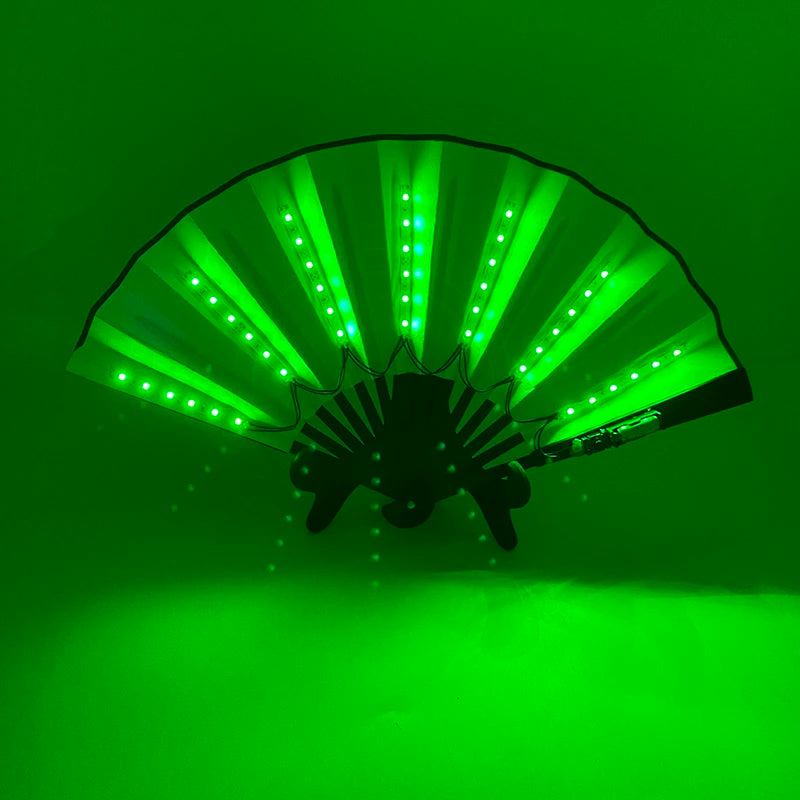 Halloween Carnival party lighting supplies 10inches  LED neon light rave fan  folding luminous fan glowing in the party