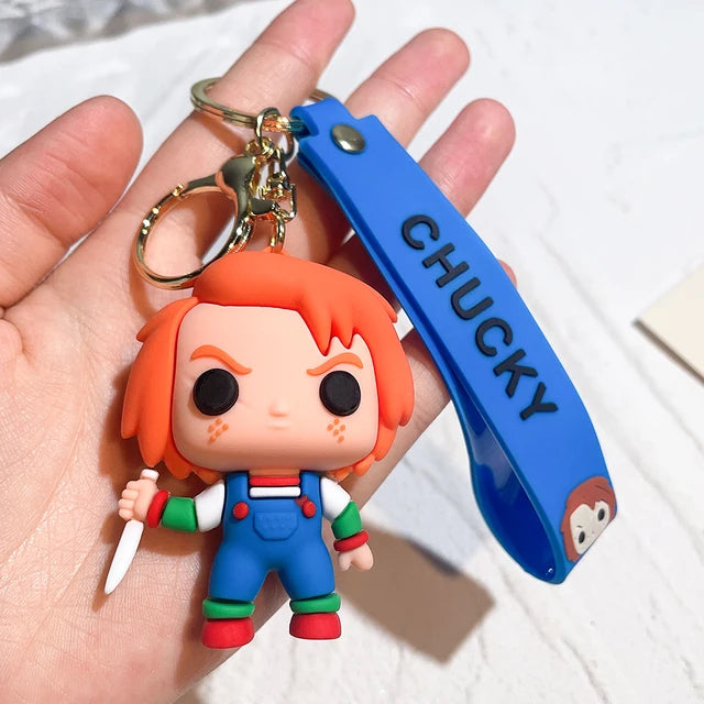 Halloween Scary Ghost Baby Keychains Dolls Horror Child's Play Chucky Tiffany Glen Mini Pendants PVC Figures Toy key Chain Gift