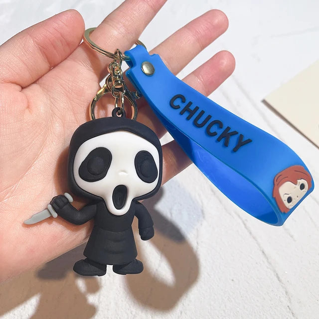 Halloween Scary Ghost Baby Keychains Dolls Horror Child's Play Chucky Tiffany Glen Mini Pendants PVC Figures Toy key Chain Gift