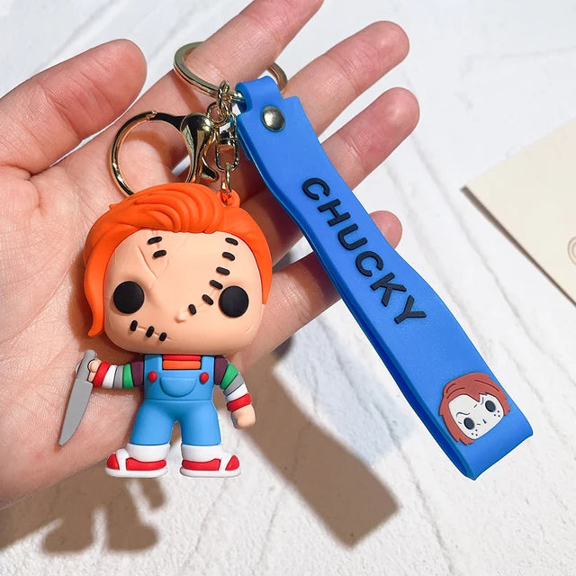 Halloween Scary Ghost Baby Keychains Dolls Horror Child's Play Chucky Tiffany Glen Mini Pendants PVC Figures Toy key Chain Gift