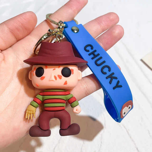 Halloween Scary Ghost Baby Keychains Dolls Horror Child's Play Chucky Tiffany Glen Mini Pendants PVC Figures Toy key Chain Gift