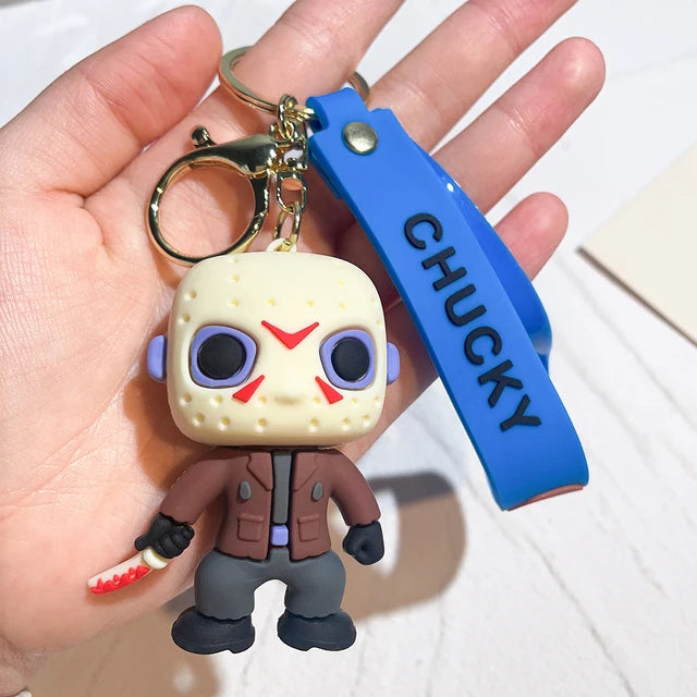 Halloween Scary Ghost Baby Keychains Dolls Horror Child's Play Chucky Tiffany Glen Mini Pendants PVC Figures Toy key Chain Gift