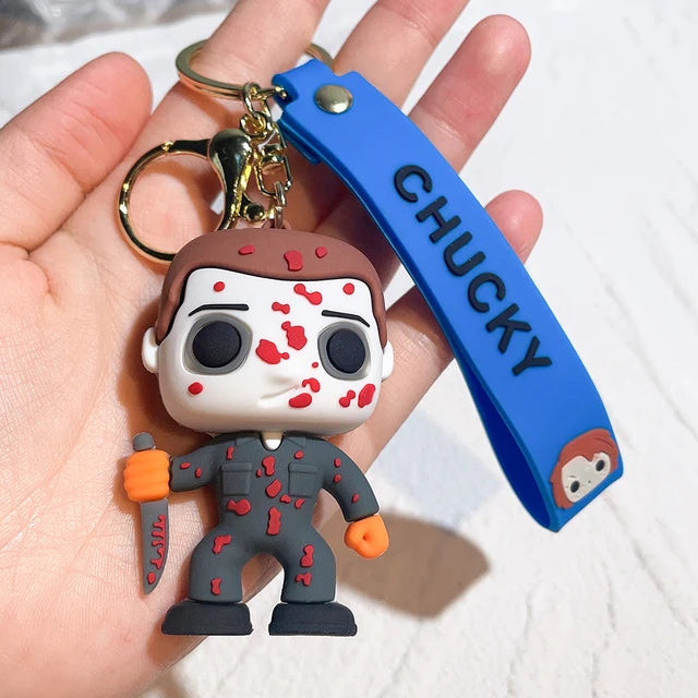 Halloween Scary Ghost Baby Keychains Dolls Horror Child's Play Chucky Tiffany Glen Mini Pendants PVC Figures Toy key Chain Gift