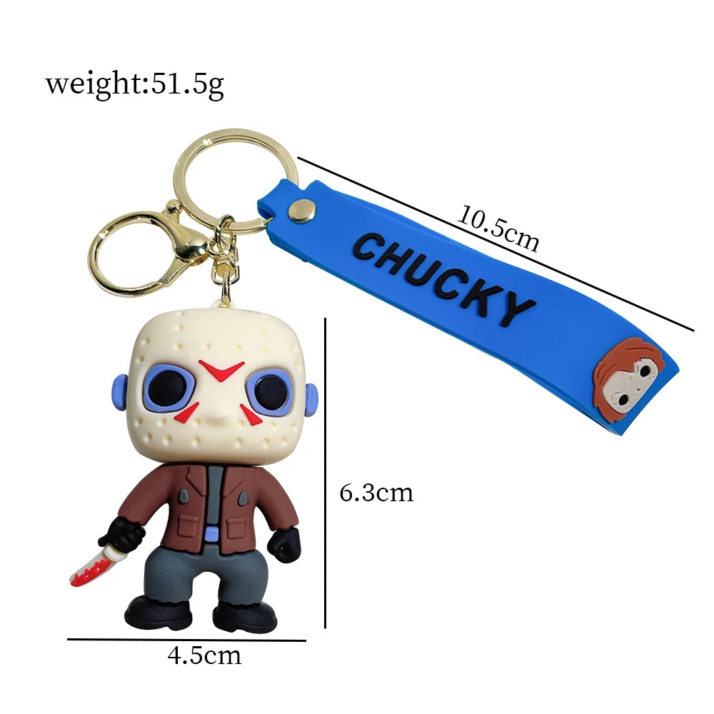 Halloween Scary Ghost Baby Keychains Dolls Horror Child's Play Chucky Tiffany Glen Mini Pendants PVC Figures Toy key Chain Gift