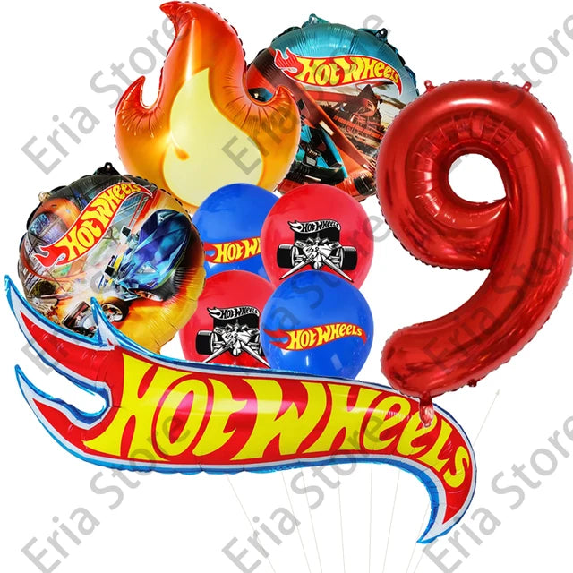 Hot Wheels Birthday Decoration Racing Car Disposable Tableware Tablecloth Plate Cup Balloon Baby Shower Kids Boys Party Supplies