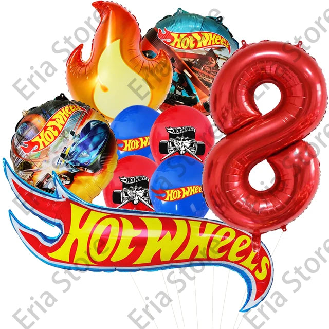 Hot Wheels Birthday Decoration Racing Car Disposable Tableware Tablecloth Plate Cup Balloon Baby Shower Kids Boys Party Supplies