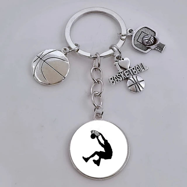 I Love Basketball DIY Personalized  Keychain, Basketball Lover Keychain, Men's Keychain Car Keychain Souvenir Gift