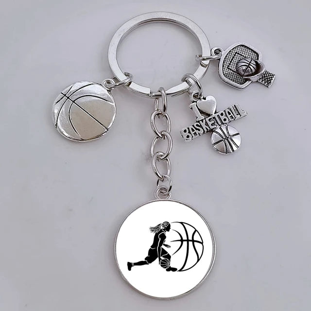 I Love Basketball DIY Personalized  Keychain, Basketball Lover Keychain, Men's Keychain Car Keychain Souvenir Gift