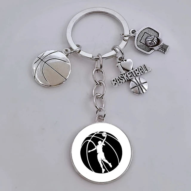 I Love Basketball DIY Personalized  Keychain, Basketball Lover Keychain, Men's Keychain Car Keychain Souvenir Gift