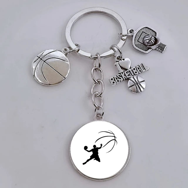 I Love Basketball DIY Personalized  Keychain, Basketball Lover Keychain, Men's Keychain Car Keychain Souvenir Gift