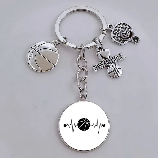 I Love Basketball DIY Personalized  Keychain, Basketball Lover Keychain, Men's Keychain Car Keychain Souvenir Gift