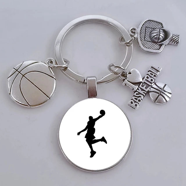 I Love Basketball DIY Personalized  Keychain, Basketball Lover Keychain, Men's Keychain Car Keychain Souvenir Gift