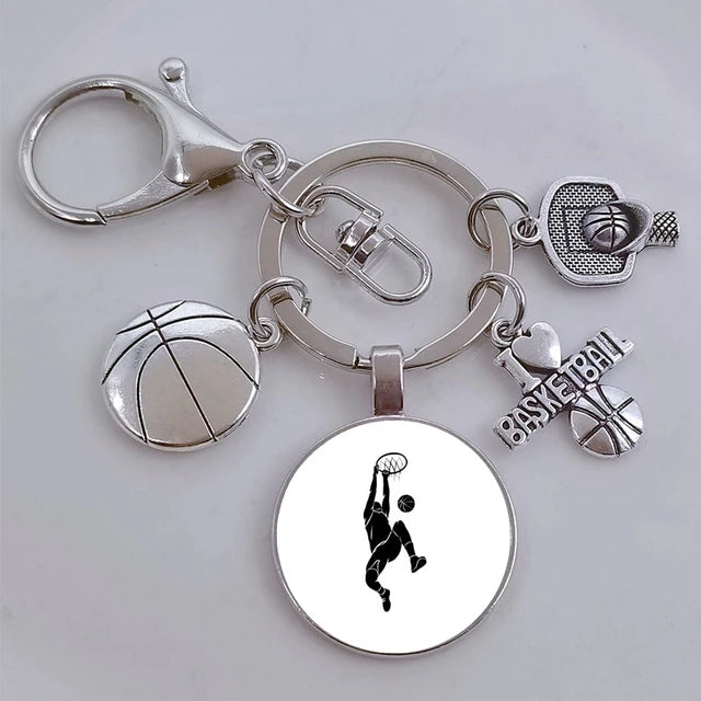 I Love Basketball DIY Personalized  Keychain, Basketball Lover Keychain, Men's Keychain Car Keychain Souvenir Gift