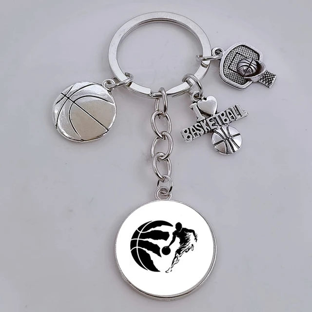 I Love Basketball DIY Personalized  Keychain, Basketball Lover Keychain, Men's Keychain Car Keychain Souvenir Gift