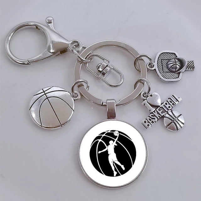 I Love Basketball DIY Personalized  Keychain, Basketball Lover Keychain, Men's Keychain Car Keychain Souvenir Gift