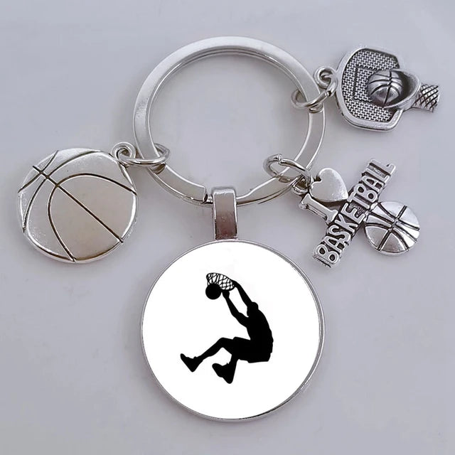 I Love Basketball DIY Personalized  Keychain, Basketball Lover Keychain, Men's Keychain Car Keychain Souvenir Gift