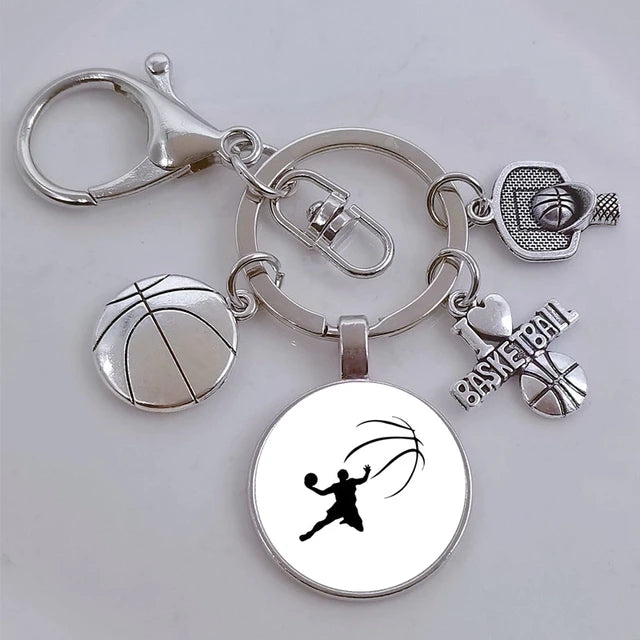 I Love Basketball DIY Personalized  Keychain, Basketball Lover Keychain, Men's Keychain Car Keychain Souvenir Gift