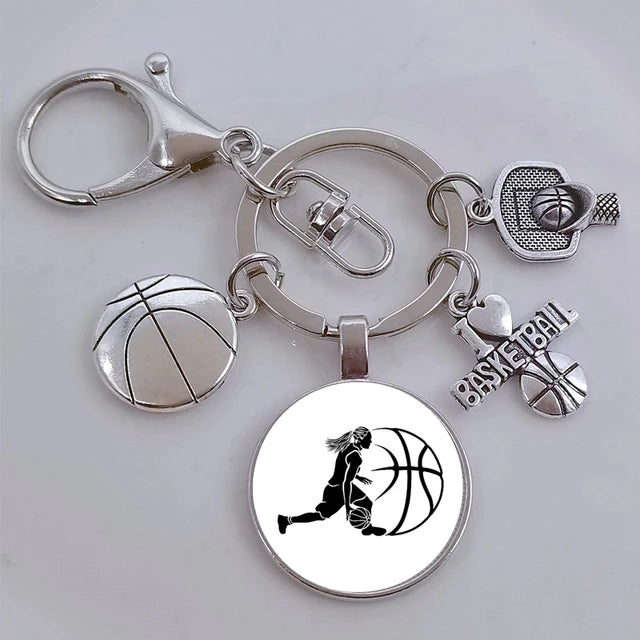 I Love Basketball DIY Personalized  Keychain, Basketball Lover Keychain, Men's Keychain Car Keychain Souvenir Gift