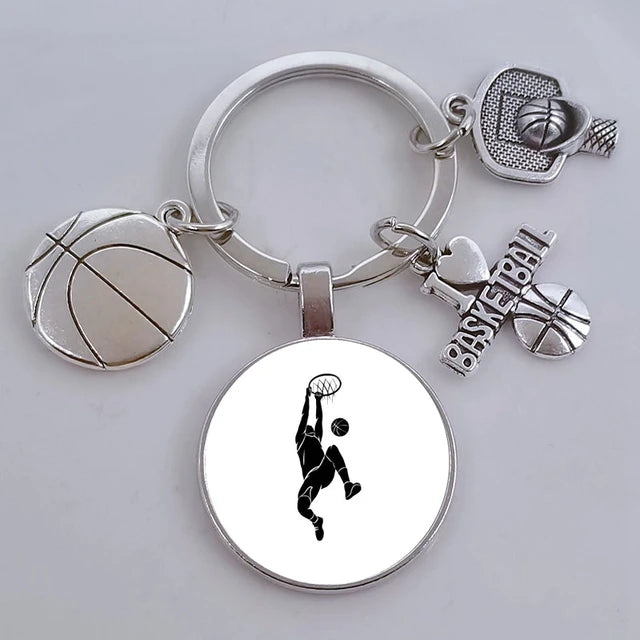 I Love Basketball DIY Personalized  Keychain, Basketball Lover Keychain, Men's Keychain Car Keychain Souvenir Gift